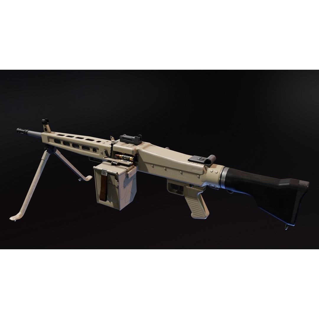 SIG MG710 3D Model – Low Poly Rigged Military Gun, FBX & Blender - View 4