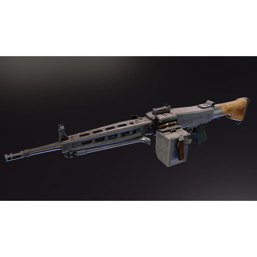 SIG MG710 3D Model – Low Poly Rigged Military Gun, FBX & Blender - View 5