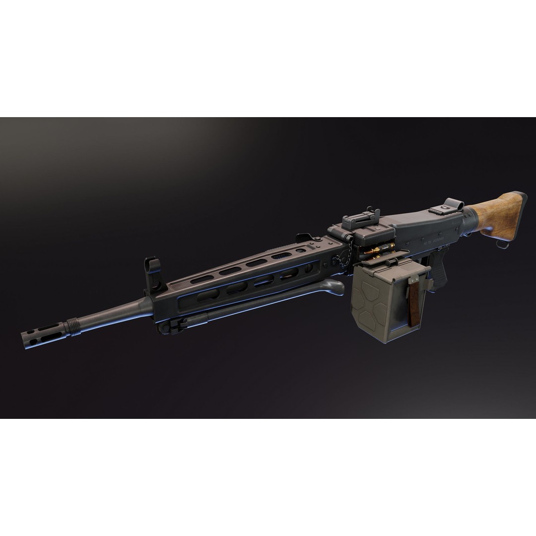 SIG MG710 3D Model – Low Poly Rigged Military Gun, FBX & Blender - View 6