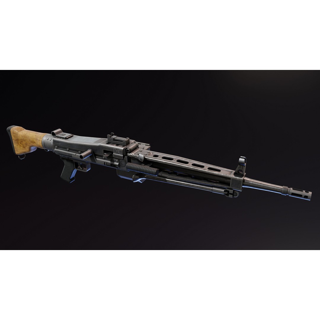 SIG MG710 3D Model – Low Poly Rigged Military Gun, FBX & Blender - View 7