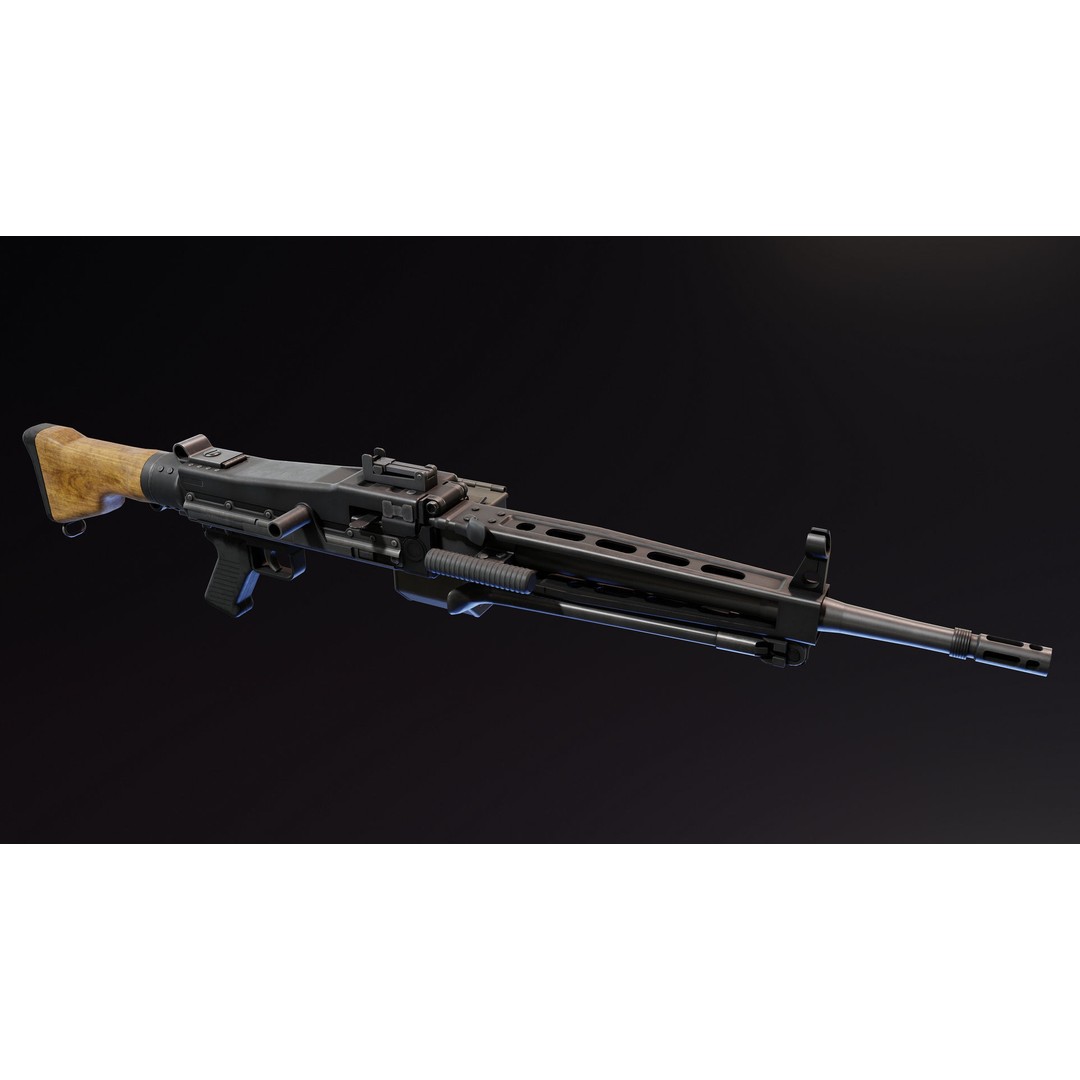SIG MG710 3D Model – Low Poly Rigged Military Gun, FBX & Blender - View 8