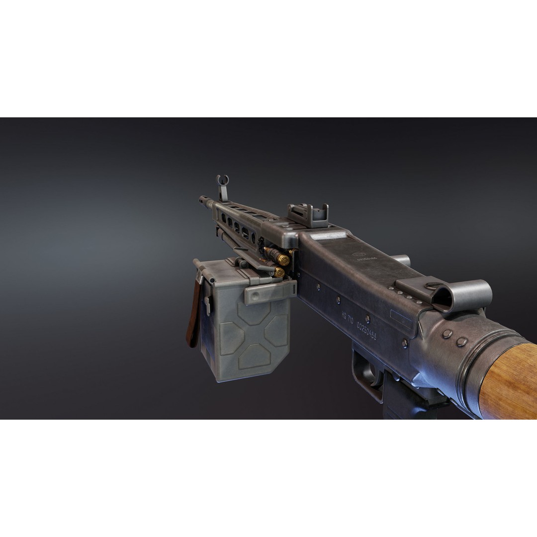 SIG MG710 3D Model – Low Poly Rigged Military Gun, FBX & Blender - View 9
