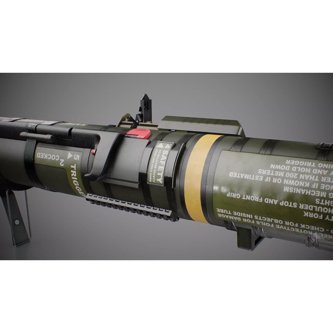 AT4 Anti-Tank 3D Model – Low Poly Game Ready Asset, FBX, Blender - View 12