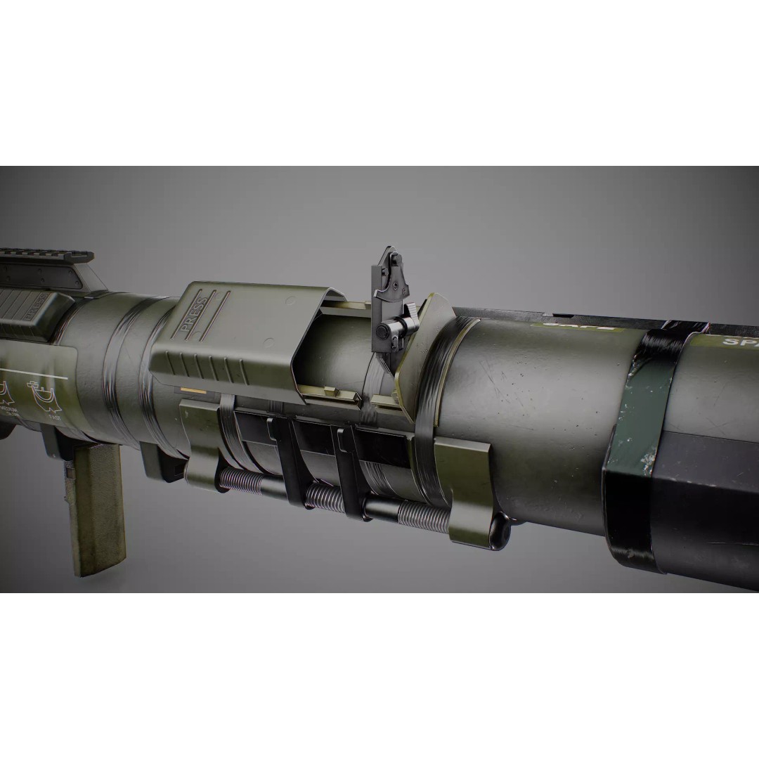 AT4 Anti-Tank 3D Model – Low Poly Game Ready Asset, FBX, Blender - View 13