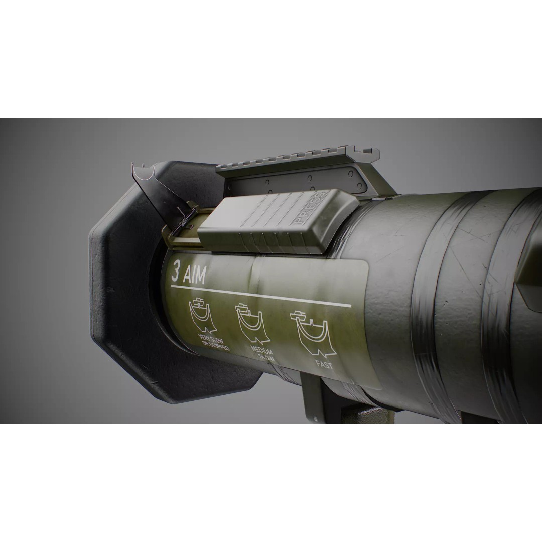 AT4 Anti-Tank 3D Model – Low Poly Game Ready Asset, FBX, Blender - View 21