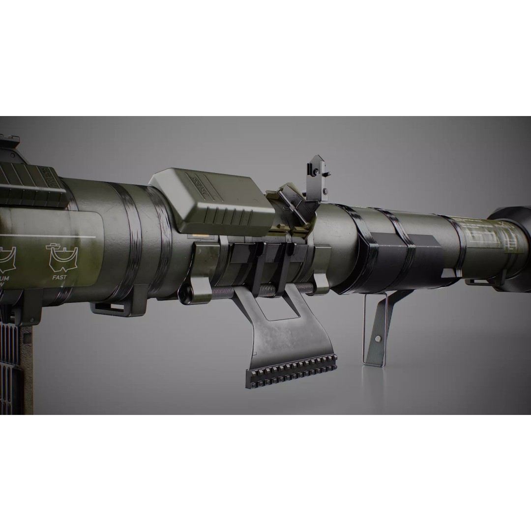 AT4 Anti-Tank 3D Model – Low Poly Game Ready Asset, FBX, Blender - View 24