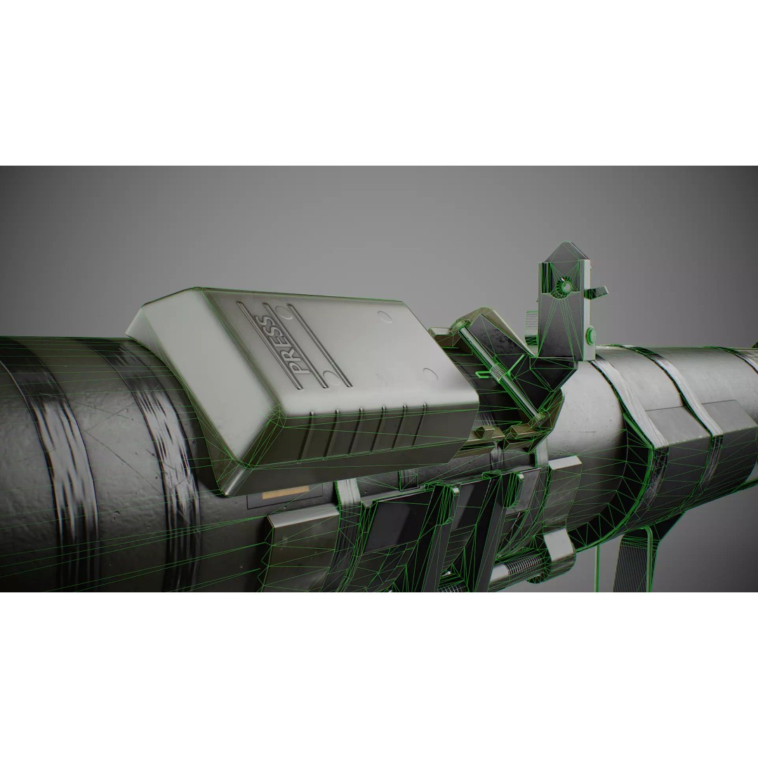 AT4 Anti-Tank 3D Model – Low Poly Game Ready Asset, FBX, Blender - View 27