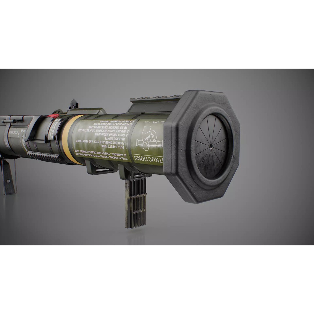 AT4 Anti-Tank 3D Model – Low Poly Game Ready Asset, FBX, Blender - View 30