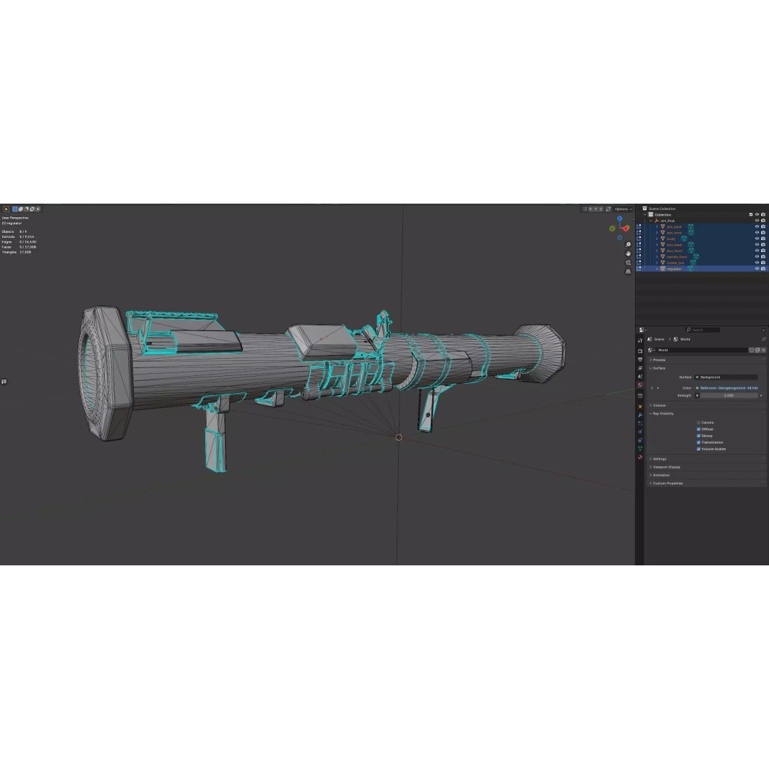 AT4 Anti-Tank 3D Model – Low Poly Game Ready Asset, FBX, Blender - View 32