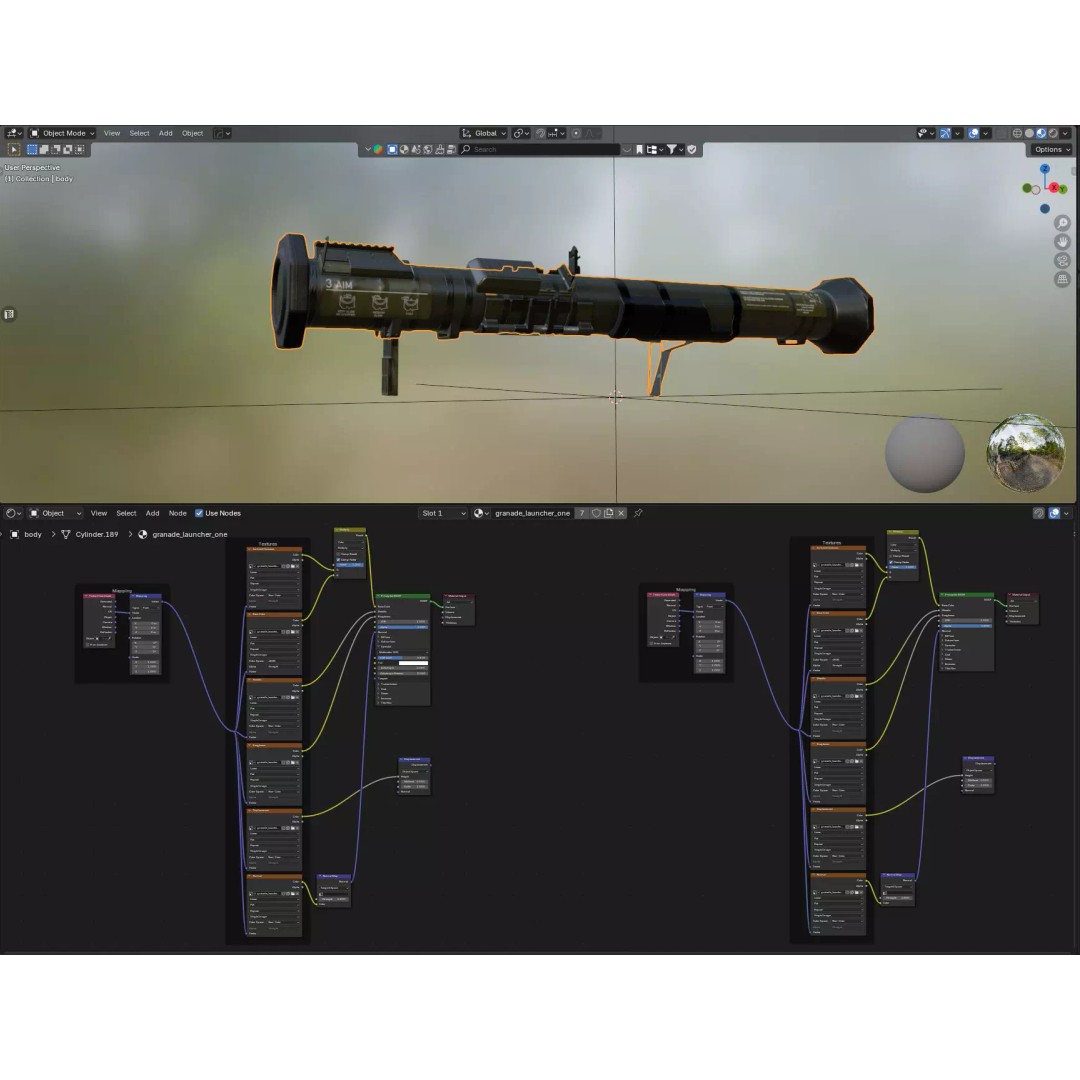 AT4 Anti-Tank 3D Model – Low Poly Game Ready Asset, FBX, Blender - View 33