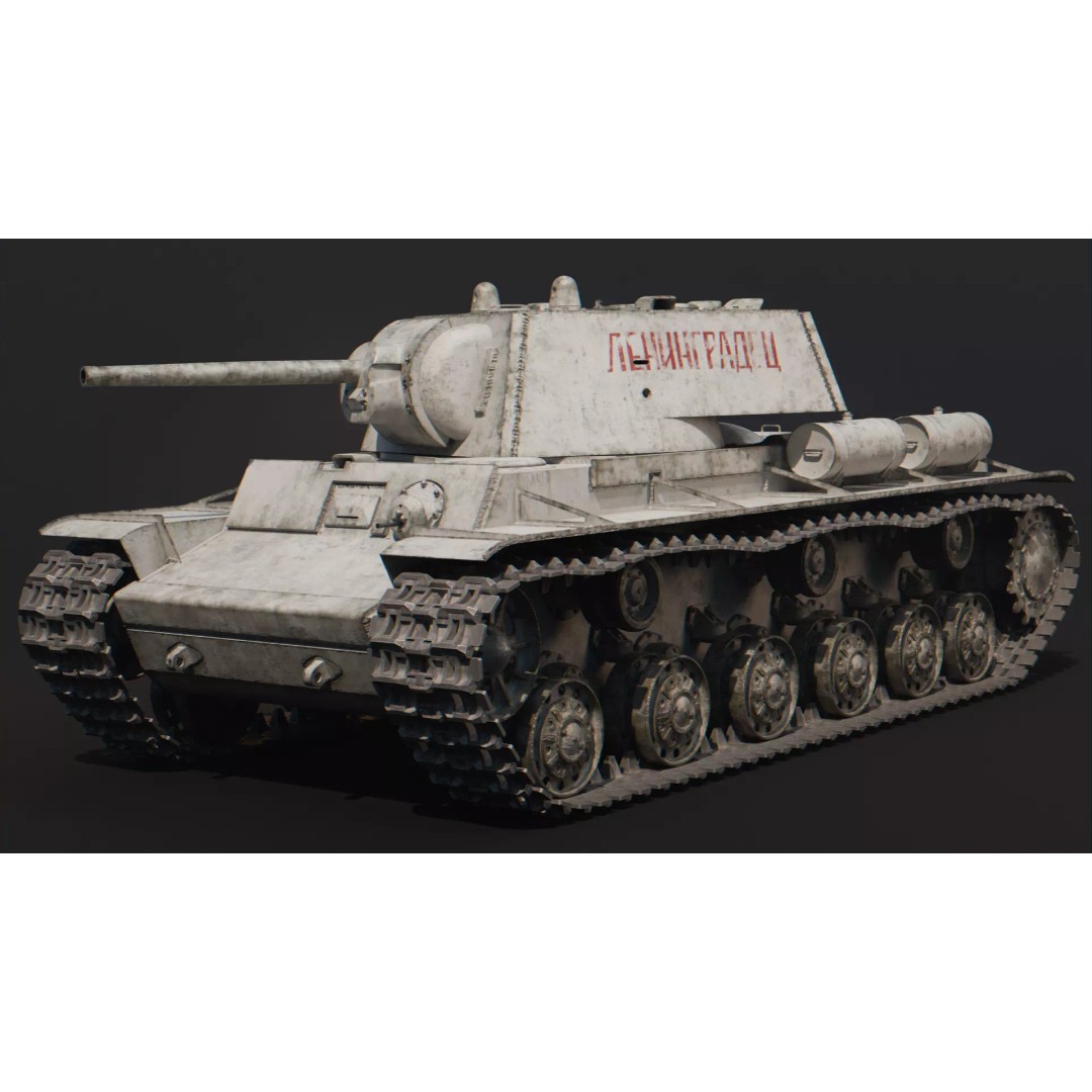 KV-1 3D Model – Low Poly Game-Ready Soviet Heavy Tank, FBX, OBJ - View 2