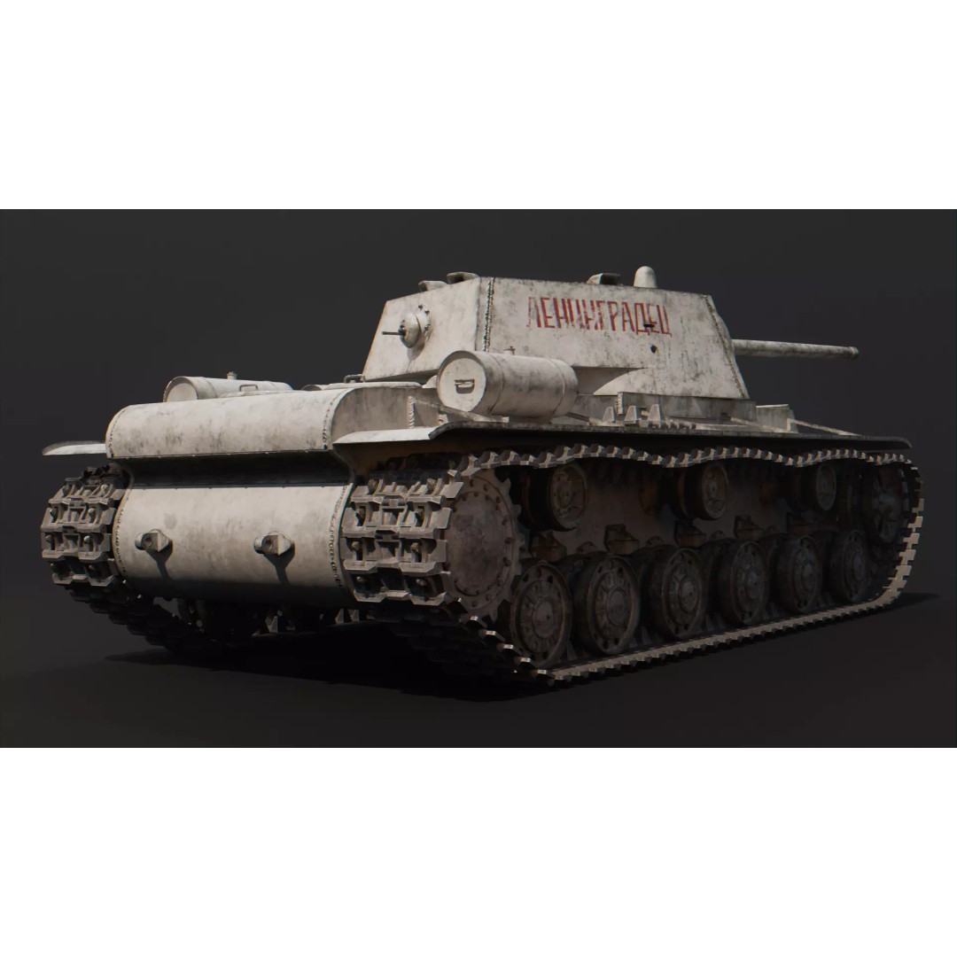 KV-1 3D Model – Low Poly Game-Ready Soviet Heavy Tank, FBX, OBJ - View 3