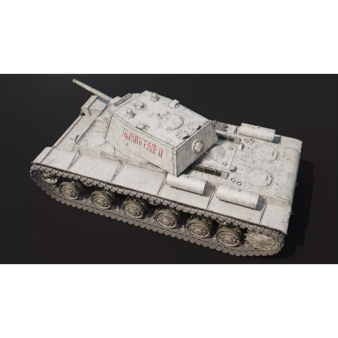 KV-1 3D Model – Low Poly Game-Ready Soviet Heavy Tank, FBX, OBJ - View 5