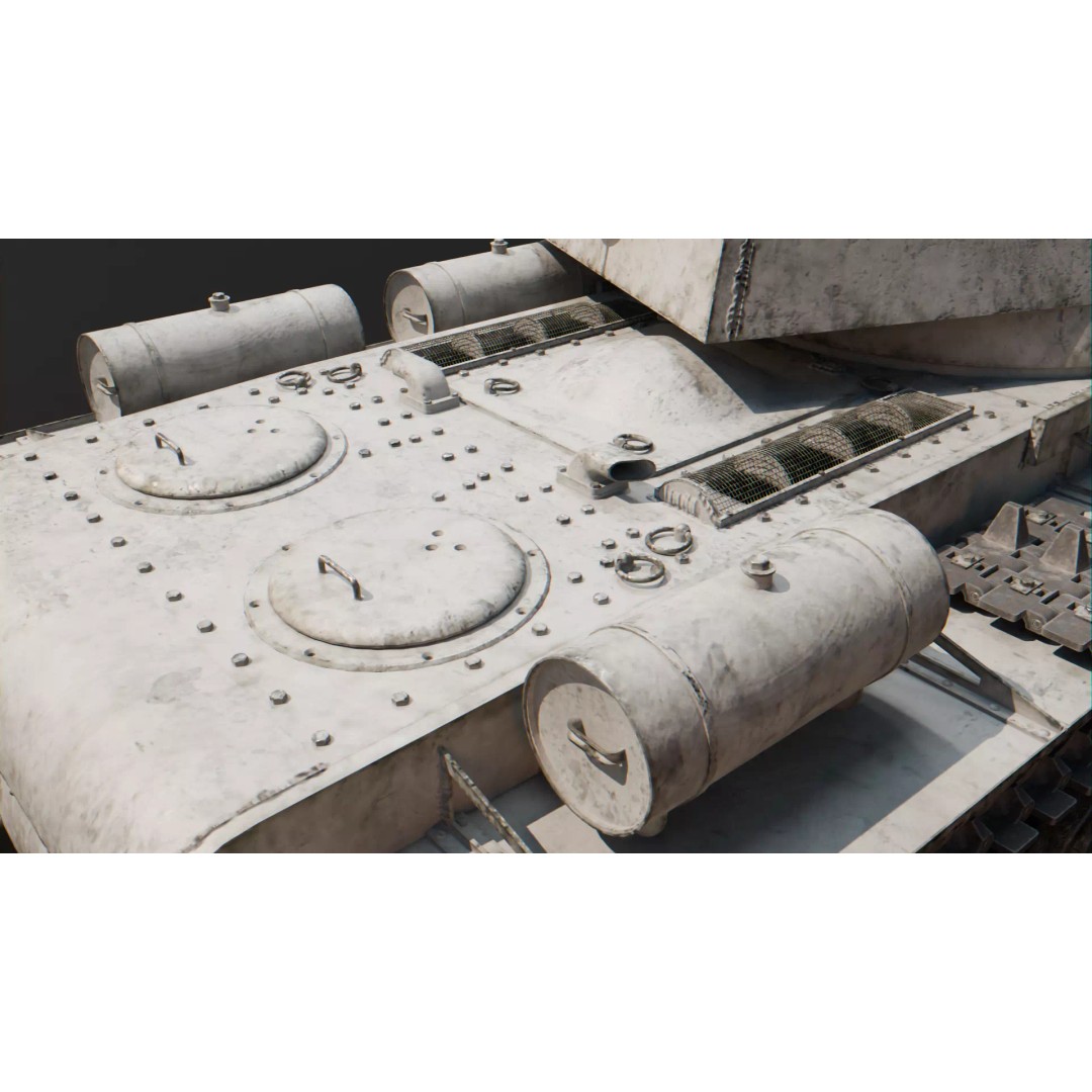 KV-1 3D Model – Low Poly Game-Ready Soviet Heavy Tank, FBX, OBJ - View 6