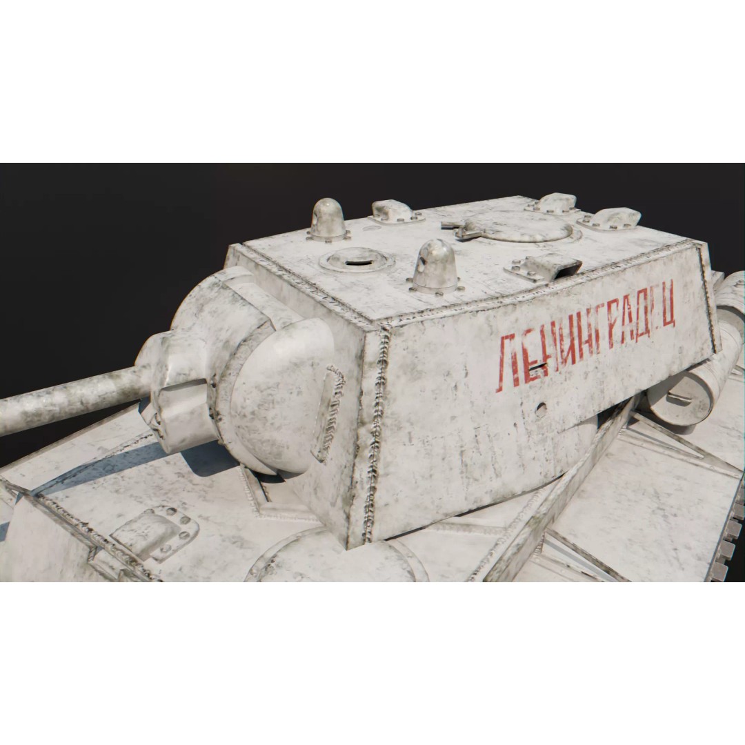 KV-1 3D Model – Low Poly Game-Ready Soviet Heavy Tank, FBX, OBJ - View 7