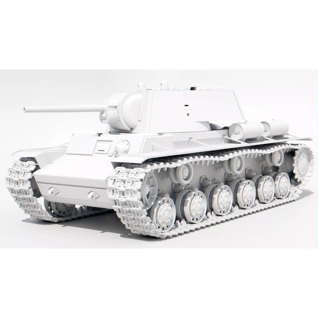 KV-1 3D Model – Low Poly Game-Ready Soviet Heavy Tank, FBX, OBJ - View 9