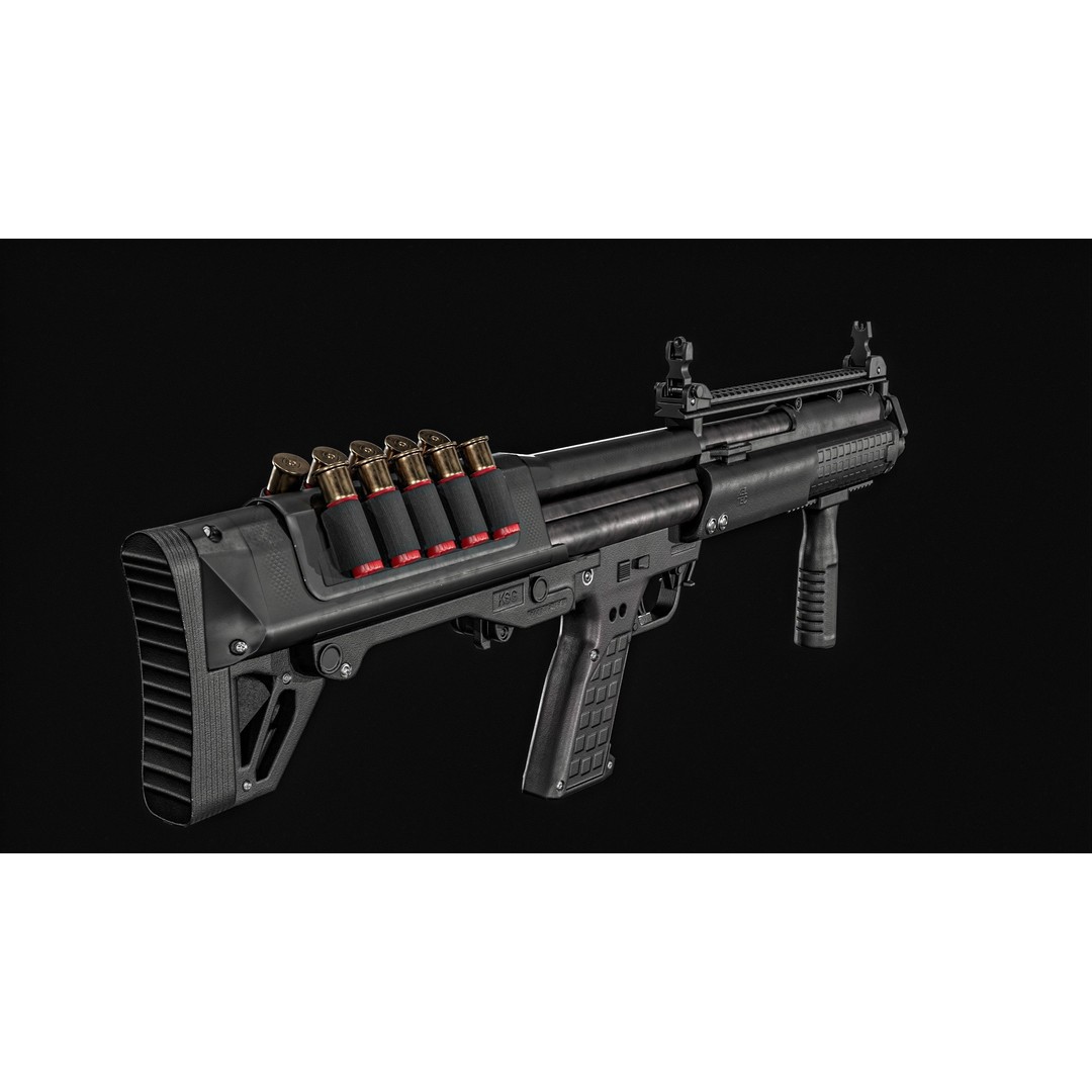 KelTec KSG Shotgun 3D Model – Low Poly Game Ready Asset, FBX - View 14