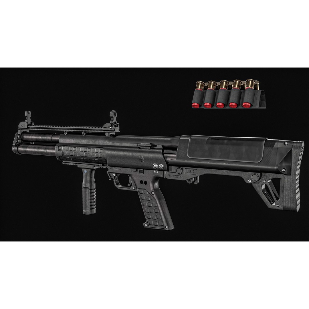 KelTec KSG Shotgun 3D Model – Low Poly Game Ready Asset, FBX - View 17