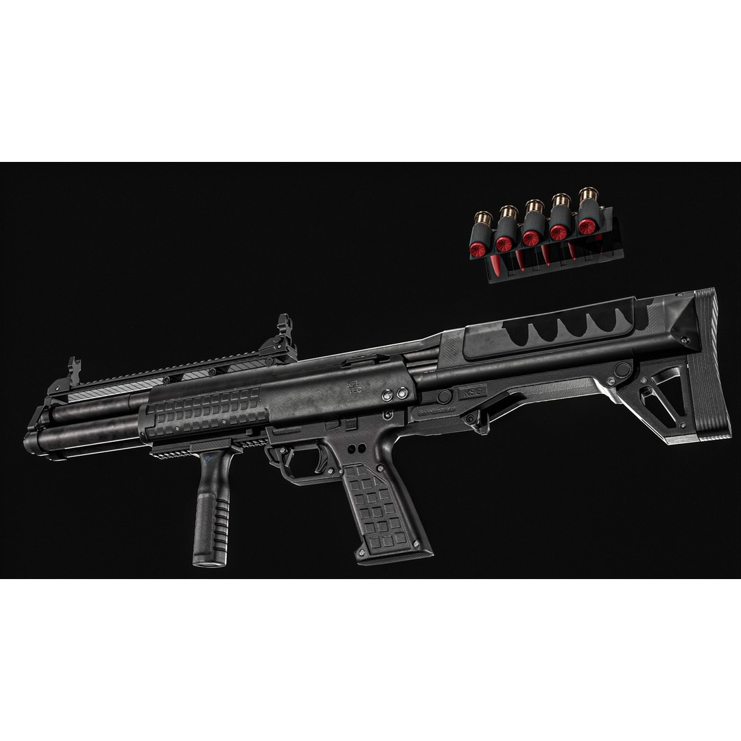 KelTec KSG Shotgun 3D Model – Low Poly Game Ready Asset, FBX - View 18