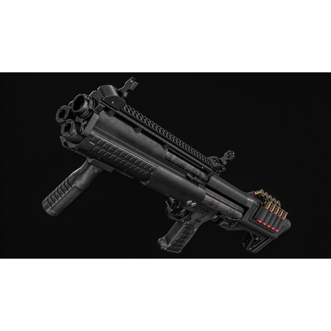 KelTec KSG Shotgun 3D Model – Low Poly Game Ready Asset, FBX - View 19