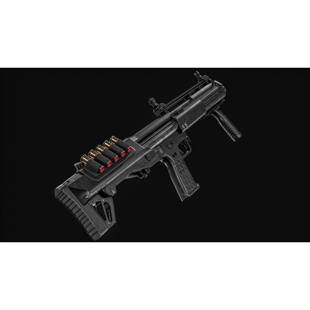 KelTec KSG Shotgun 3D Model – Low Poly Game Ready Asset, FBX - View 21