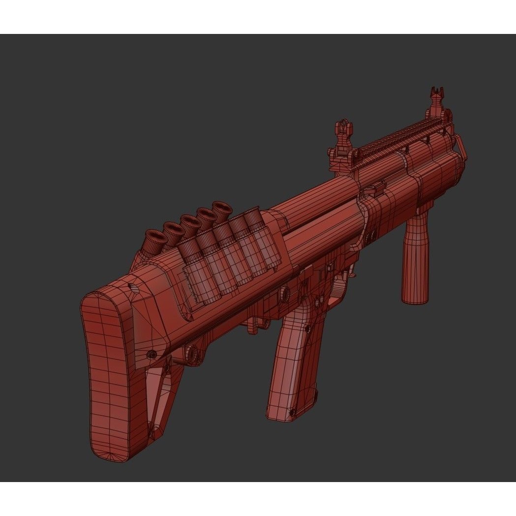 KelTec KSG Shotgun 3D Model – Low Poly Game Ready Asset, FBX - View 29
