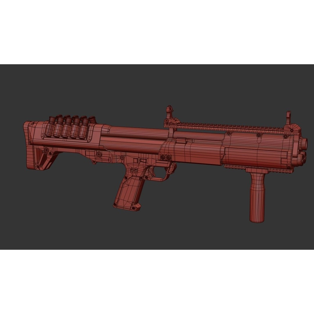 KelTec KSG Shotgun 3D Model – Low Poly Game Ready Asset, FBX - View 31