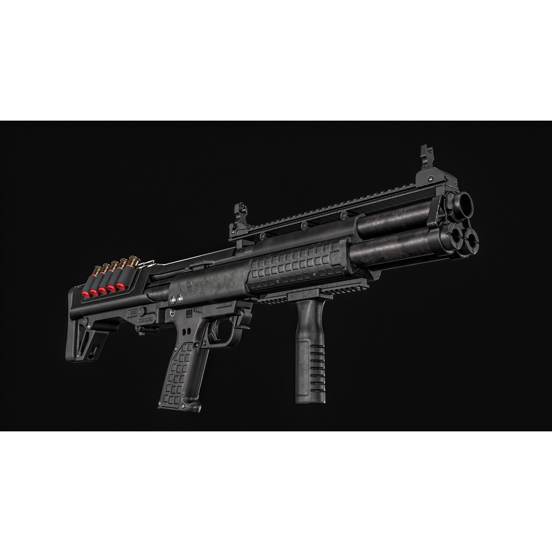 KelTec KSG Shotgun 3D Model – Low Poly Game Ready Asset, FBX - View 4