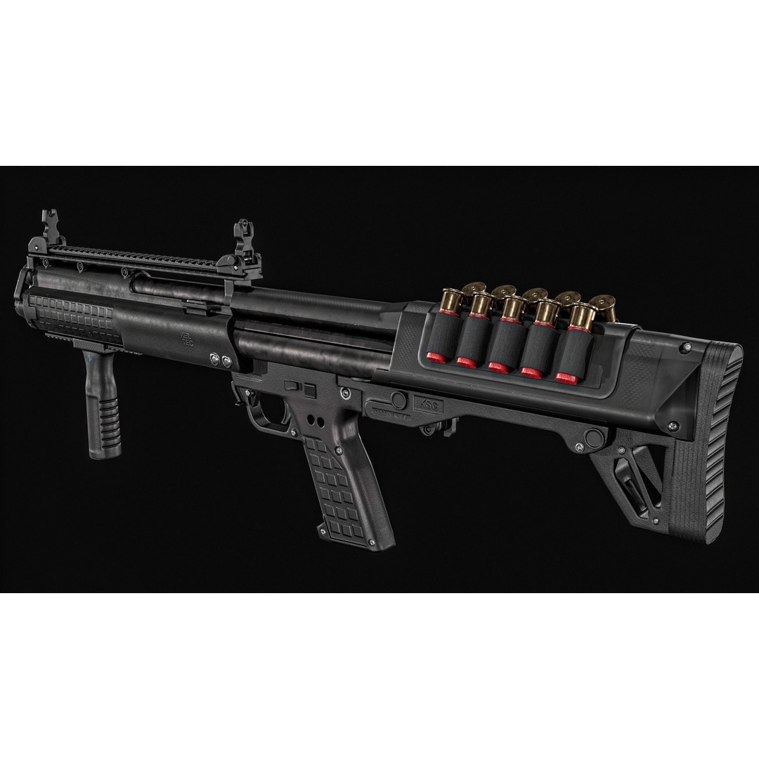 KelTec KSG Shotgun 3D Model – Low Poly Game Ready Asset, FBX - View 5