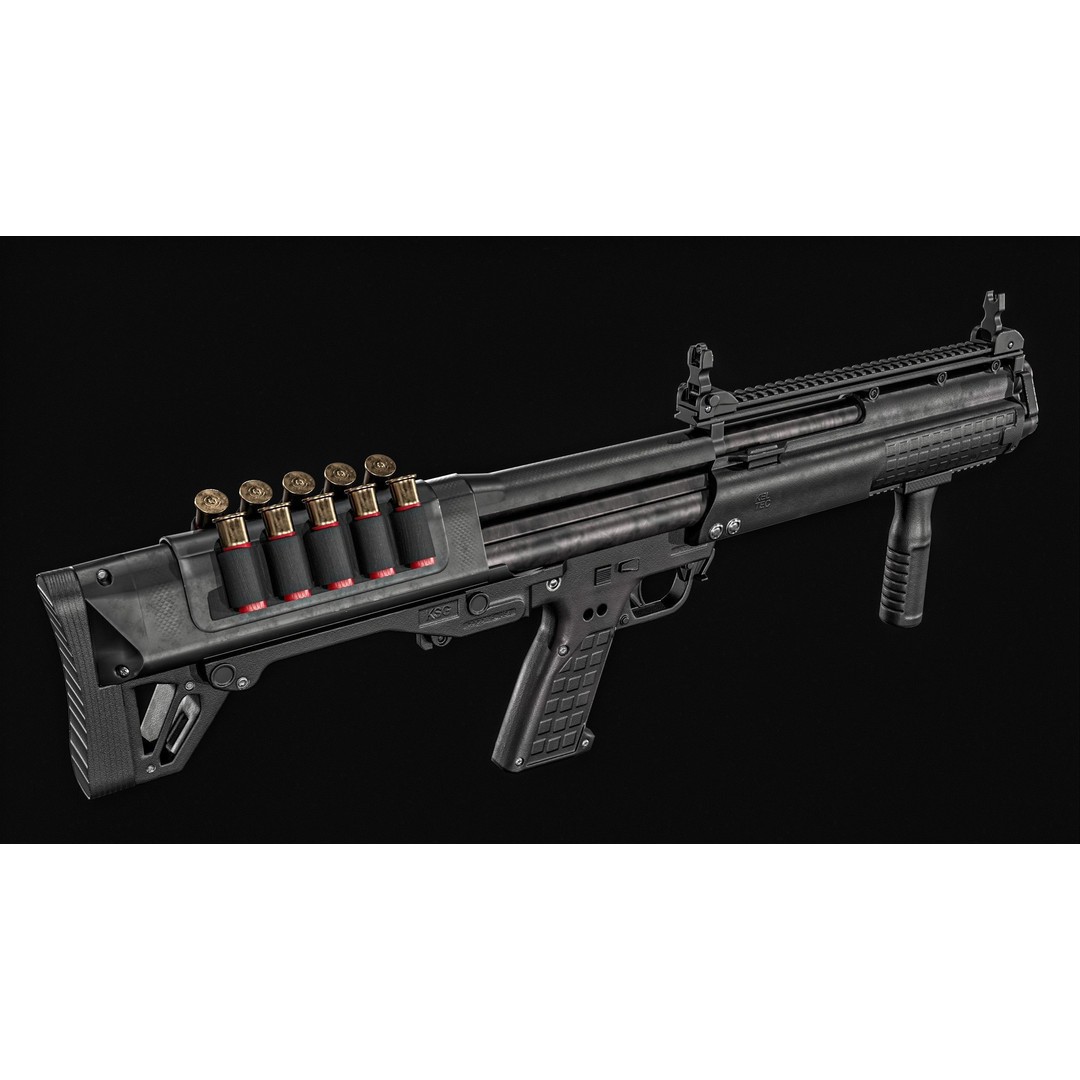 KelTec KSG Shotgun 3D Model – Low Poly Game Ready Asset, FBX - View 6