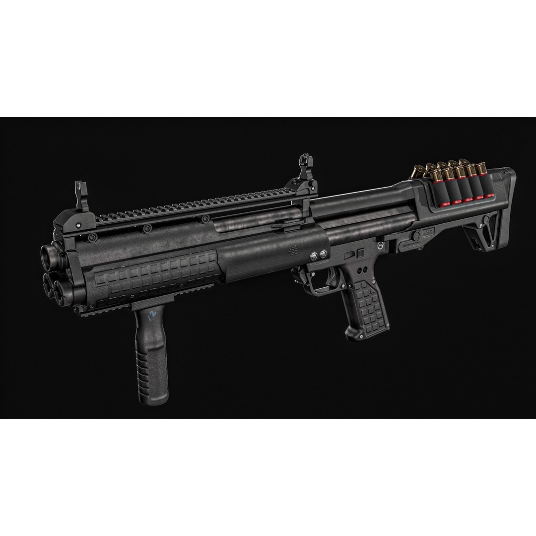 KelTec KSG Shotgun 3D Model – Low Poly Game Ready Asset, FBX - View 8