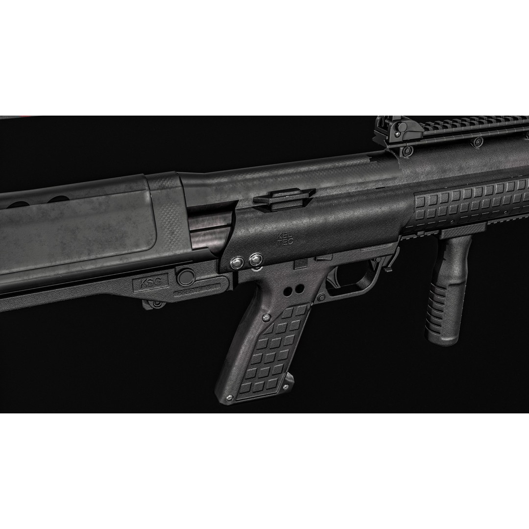 KelTec KSG Shotgun 3D Model – Low Poly Game Ready Asset, FBX - View 9