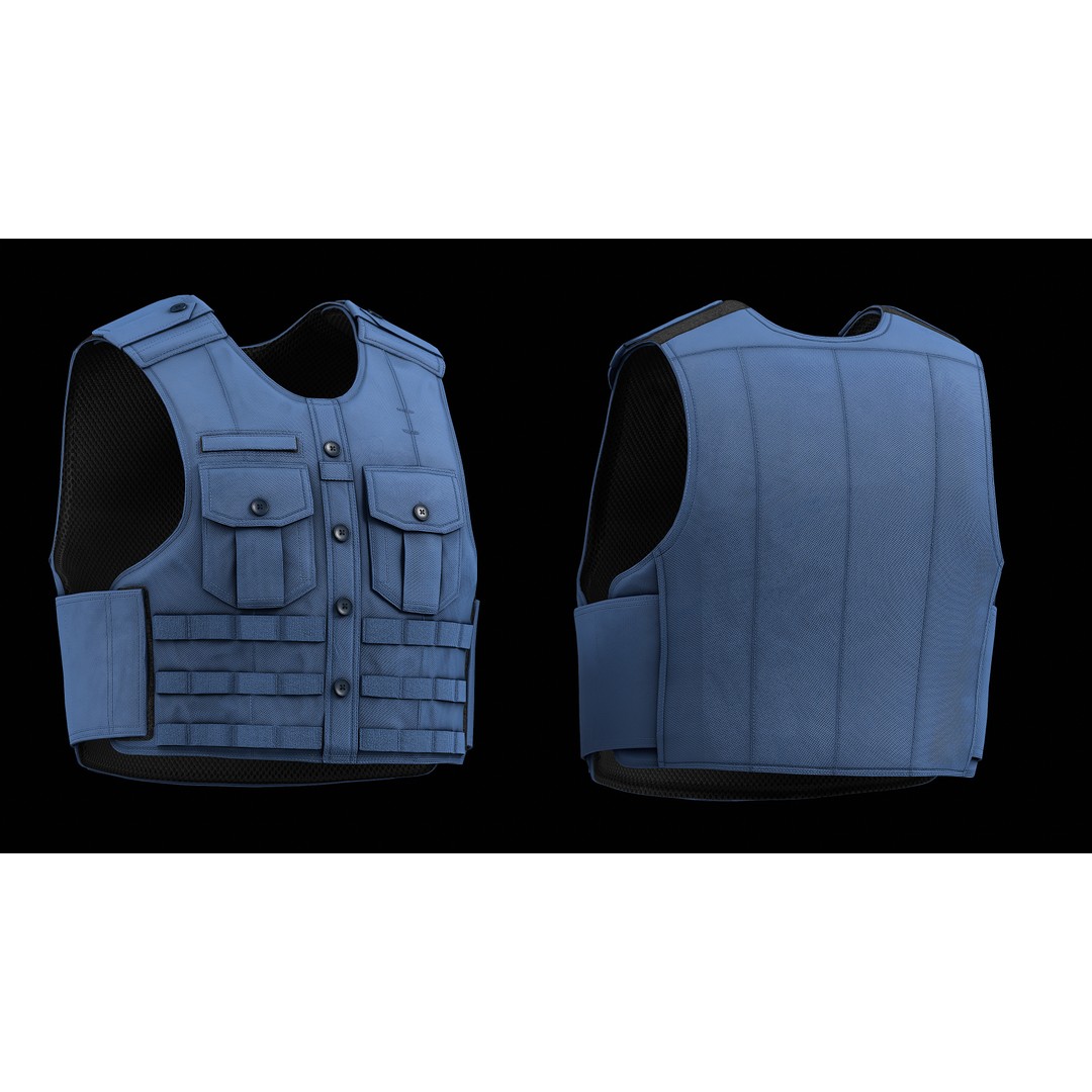 Tactical Uniform Shirt Carrier 3D Model – Low Poly Game Asset, FBX, OBJ - View 10