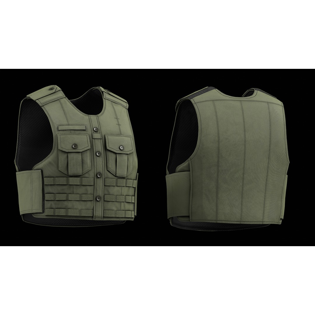 Tactical Uniform Shirt Carrier 3D Model – Low Poly Game Asset, FBX, OBJ - View 11