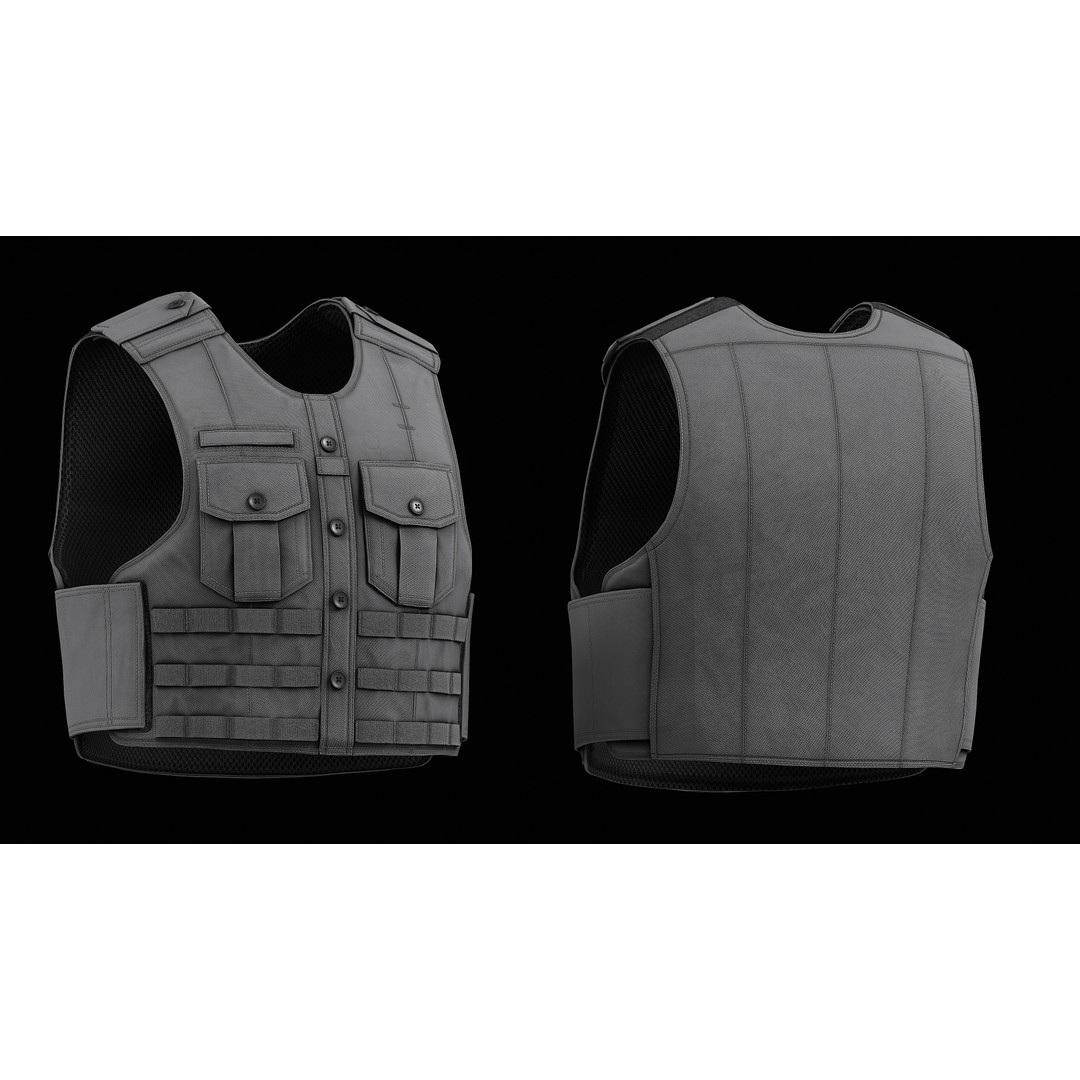 Tactical Uniform Shirt Carrier 3D Model – Low Poly Game Asset, FBX, OBJ - View 12