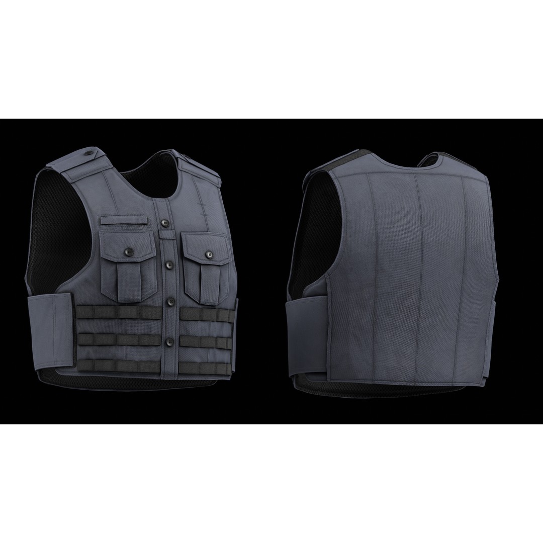 Tactical Uniform Shirt Carrier 3D Model – Low Poly Game Asset, FBX, OBJ - View 13