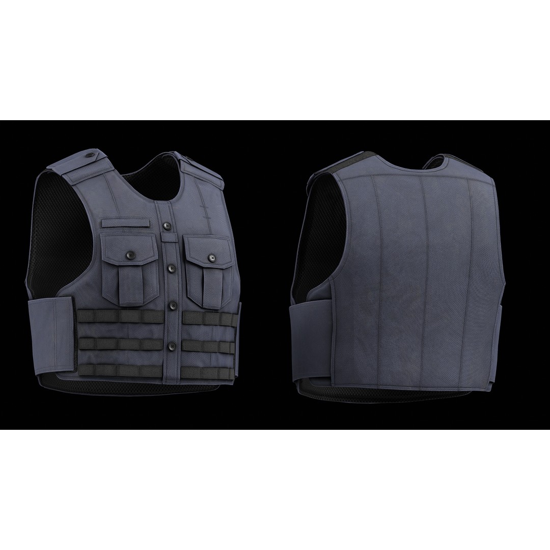 Tactical Uniform Shirt Carrier 3D Model – Low Poly Game Asset, FBX, OBJ - View 14