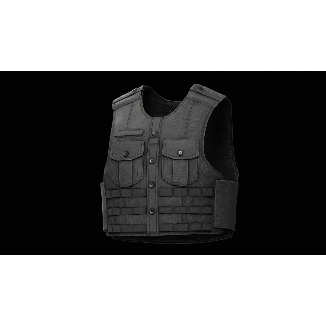 Tactical Uniform Shirt Carrier 3D Model – Low Poly Game Asset, FBX, OBJ - View 3