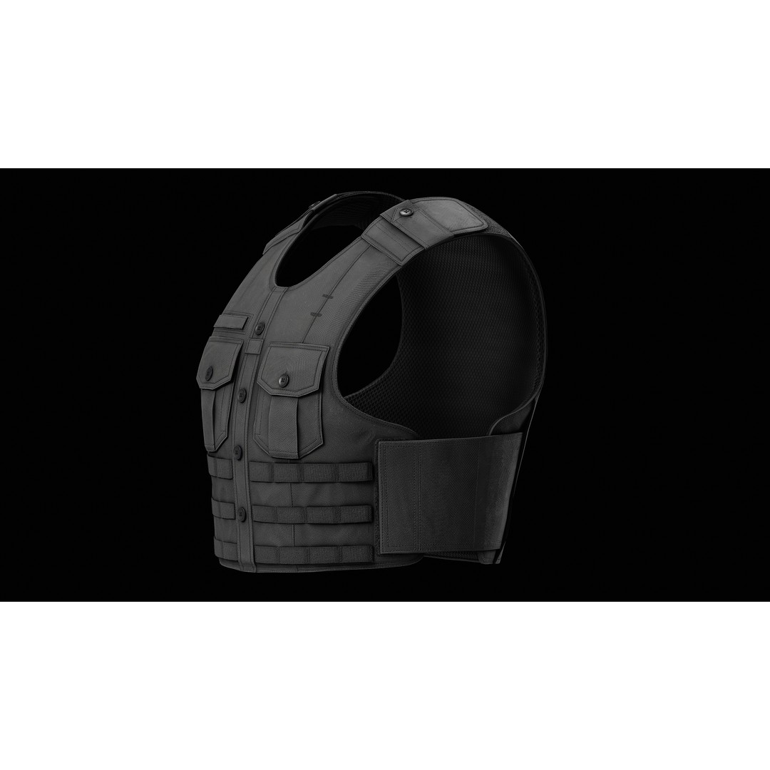 Tactical Uniform Shirt Carrier 3D Model – Low Poly Game Asset, FBX, OBJ - View 4