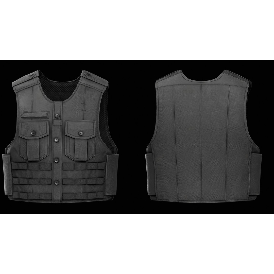 Tactical Uniform Shirt Carrier 3D Model – Low Poly Game Asset, FBX, OBJ - View 7