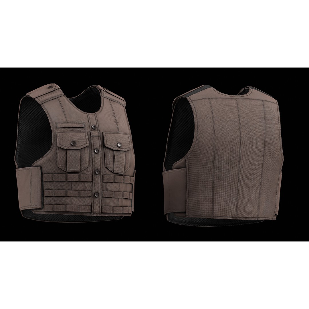 Tactical Uniform Shirt Carrier 3D Model – Low Poly Game Asset, FBX, OBJ - View 9