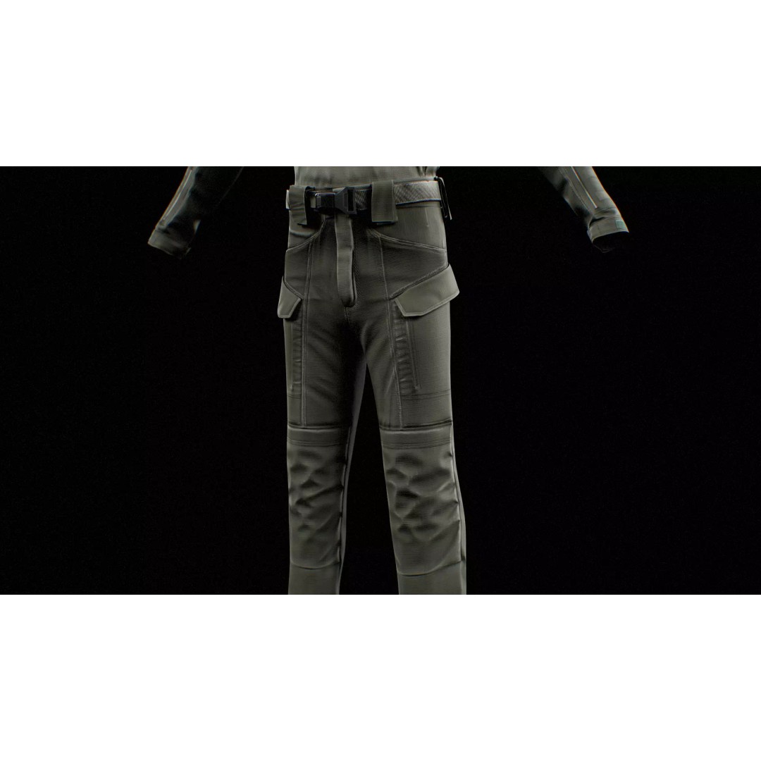 GEN.2 Combat Pants 3D Model – Tactical Military Gear, Low Poly, FBX - View 11