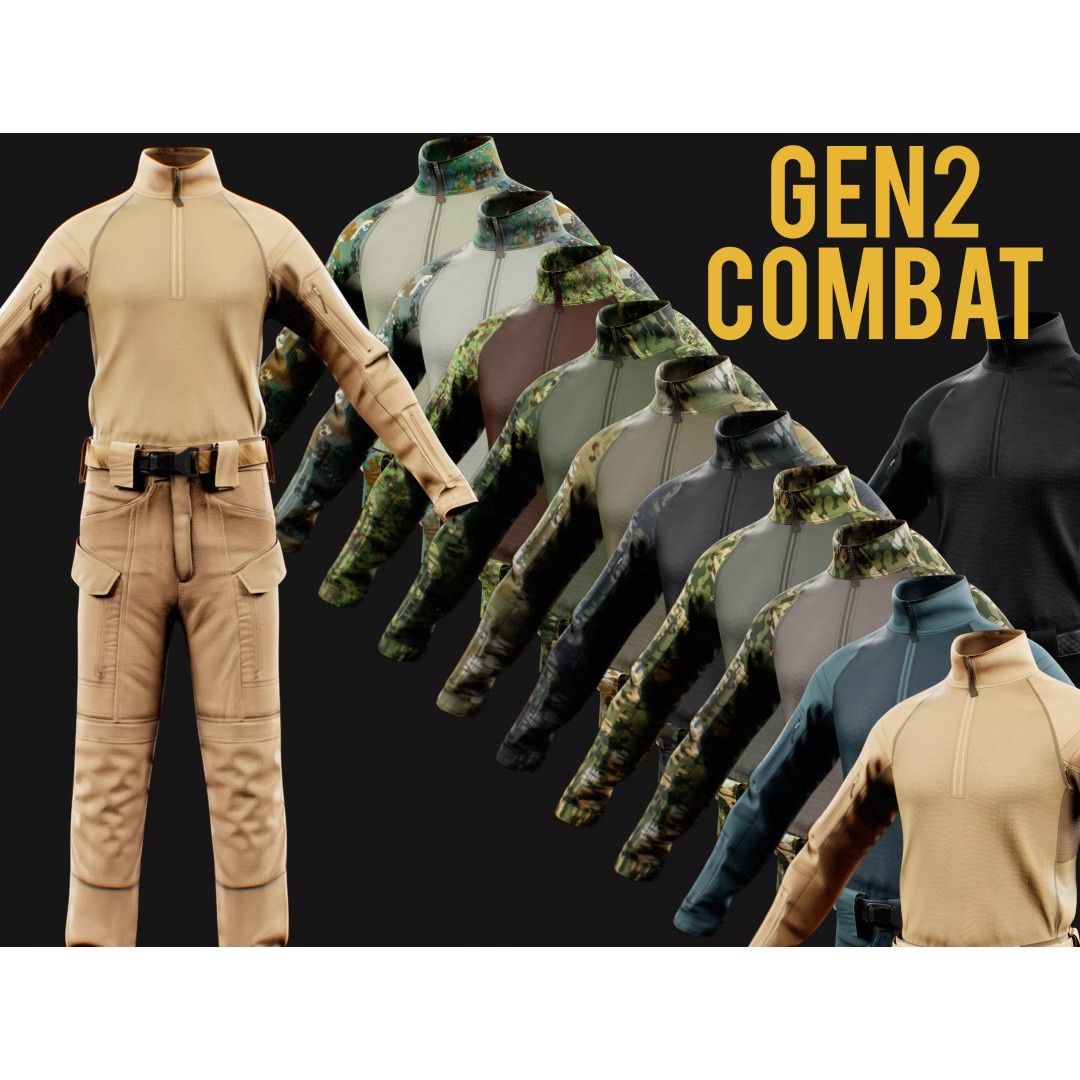 GEN.2 Combat Pants 3D Model – Tactical Military Gear, Low Poly, FBX - View 2