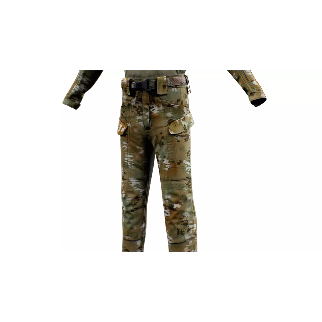 GEN.2 Combat Pants 3D Model – Tactical Military Gear, Low Poly, FBX - View 31