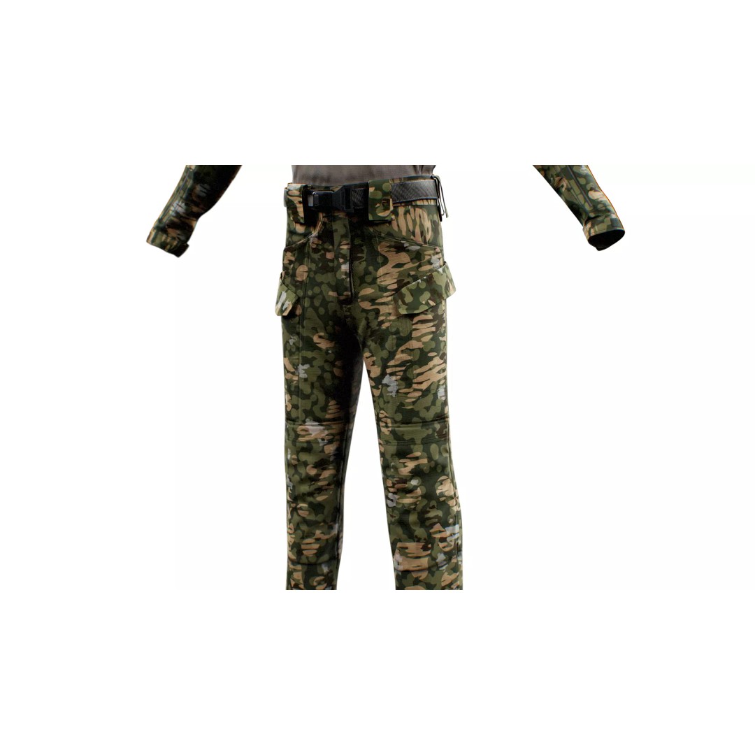 GEN.2 Combat Pants 3D Model – Tactical Military Gear, Low Poly, FBX - View 34