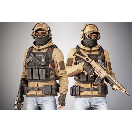 Casual Soldier 3D Model – Low Poly Rigged Character, FBX