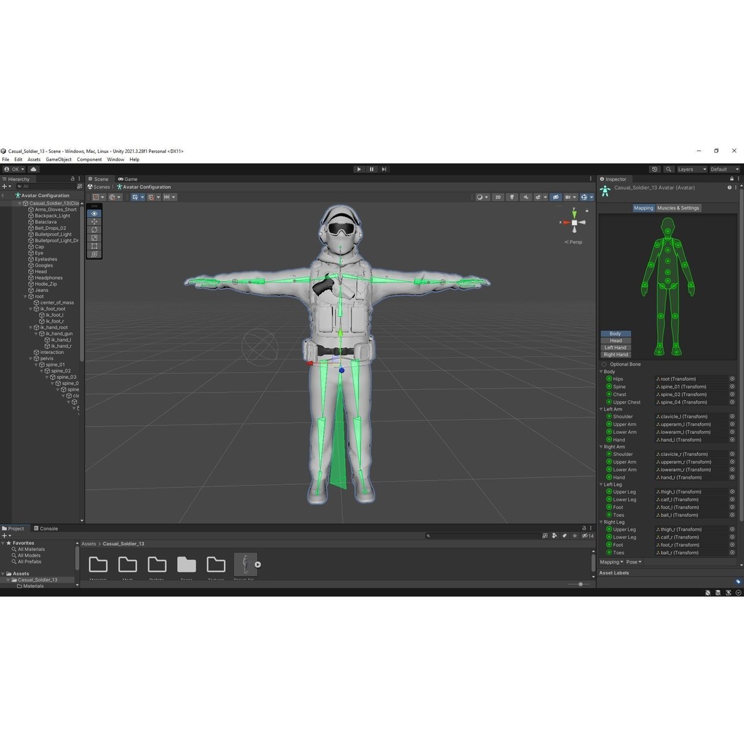 Casual Soldier 3D Model – Low Poly Rigged Character, FBX - View 4