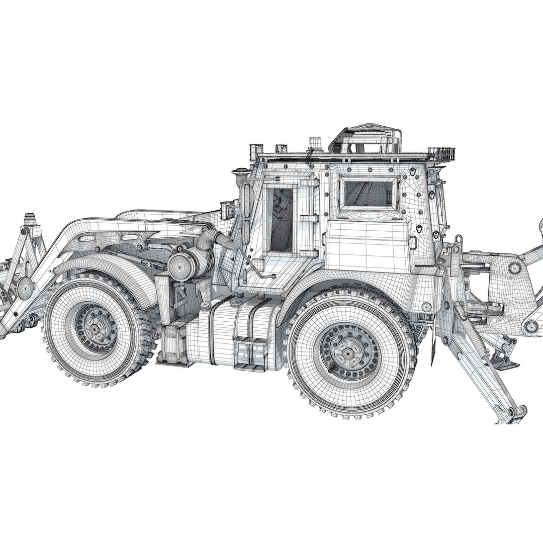 Military Excavator 3D Model – High Poly Game Asset, FBX, OBJ