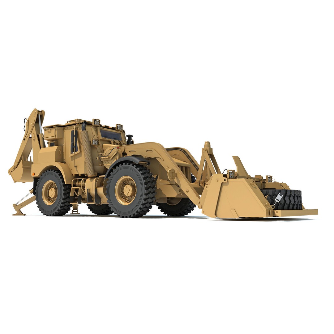 Military Excavator 3D Model – High Poly Game Asset, FBX, OBJ - View 10