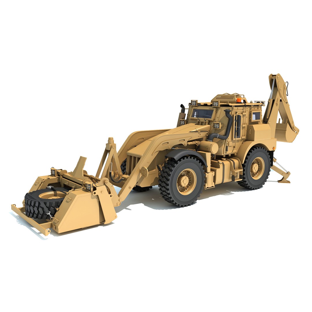 Military Excavator 3D Model – High Poly Game Asset, FBX, OBJ - View 11